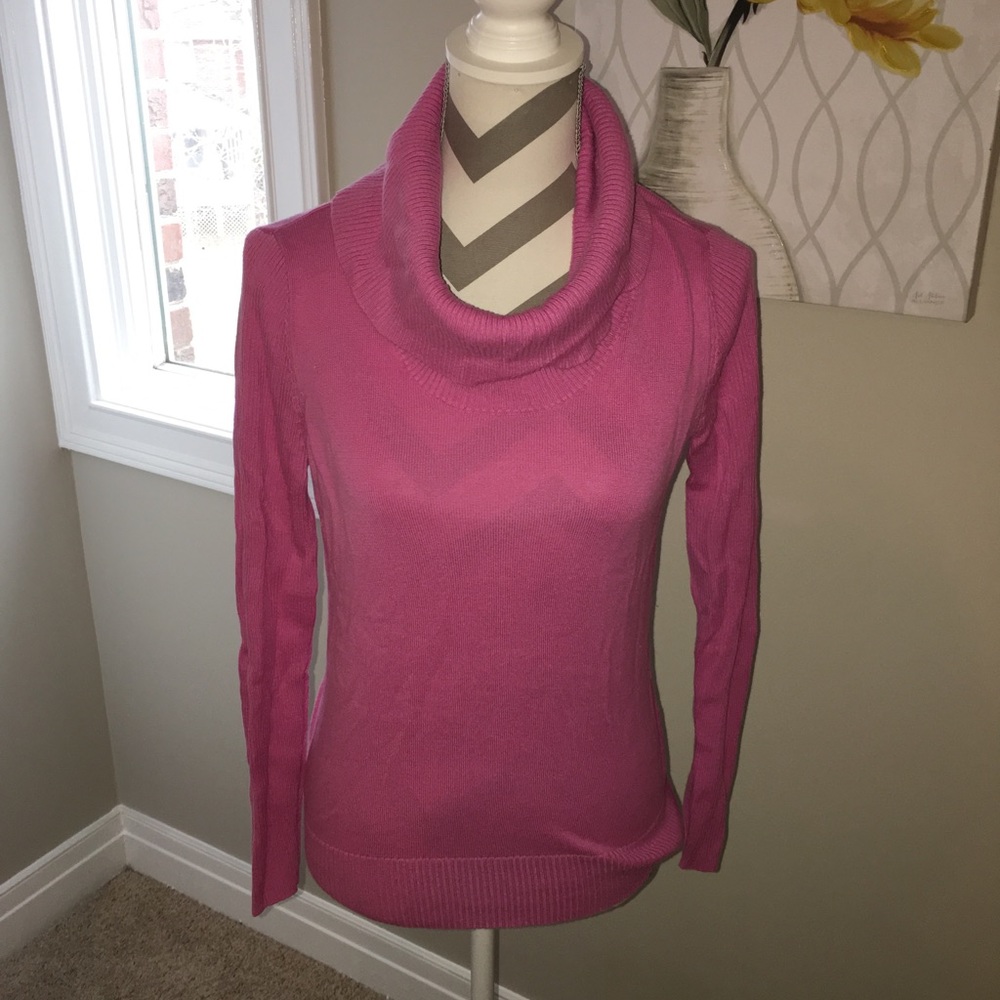 Lauren pink cowl neck sweater EUC